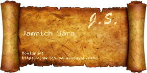 Jamrich Sára névjegykártya